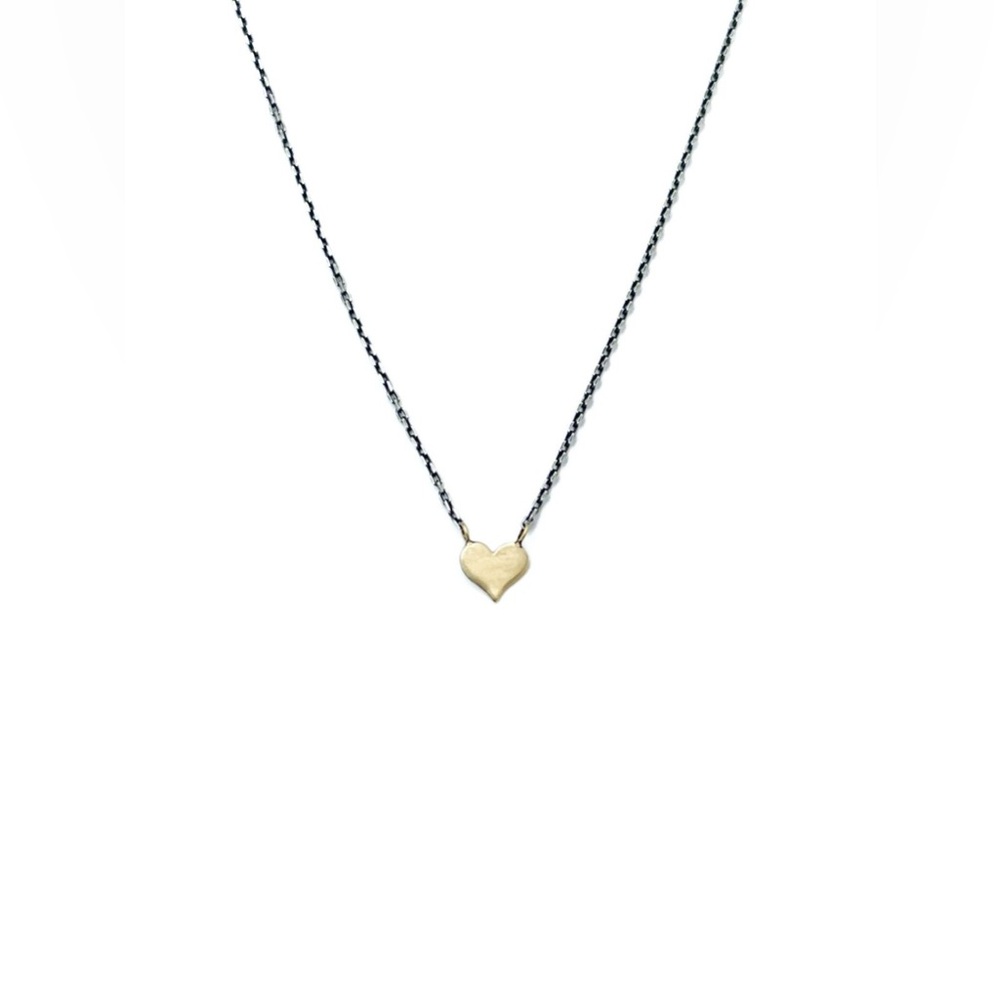 CLP Jewelry 4K tiny gold heart on delicate sterling silver chain